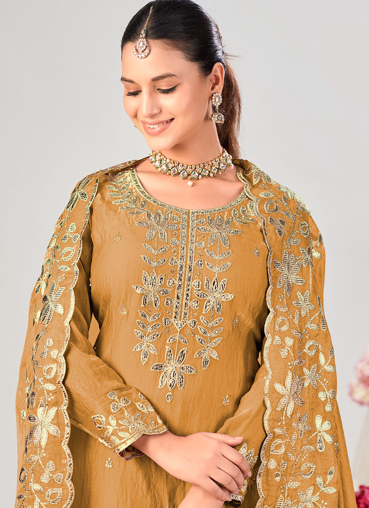 Buy Yellow Gotta Patti  Gharara Suit In UK