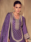 Buy Traditional Deep Purple Gharara Suit For Reception In USA