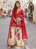Shop Red Floral Gharara Suit