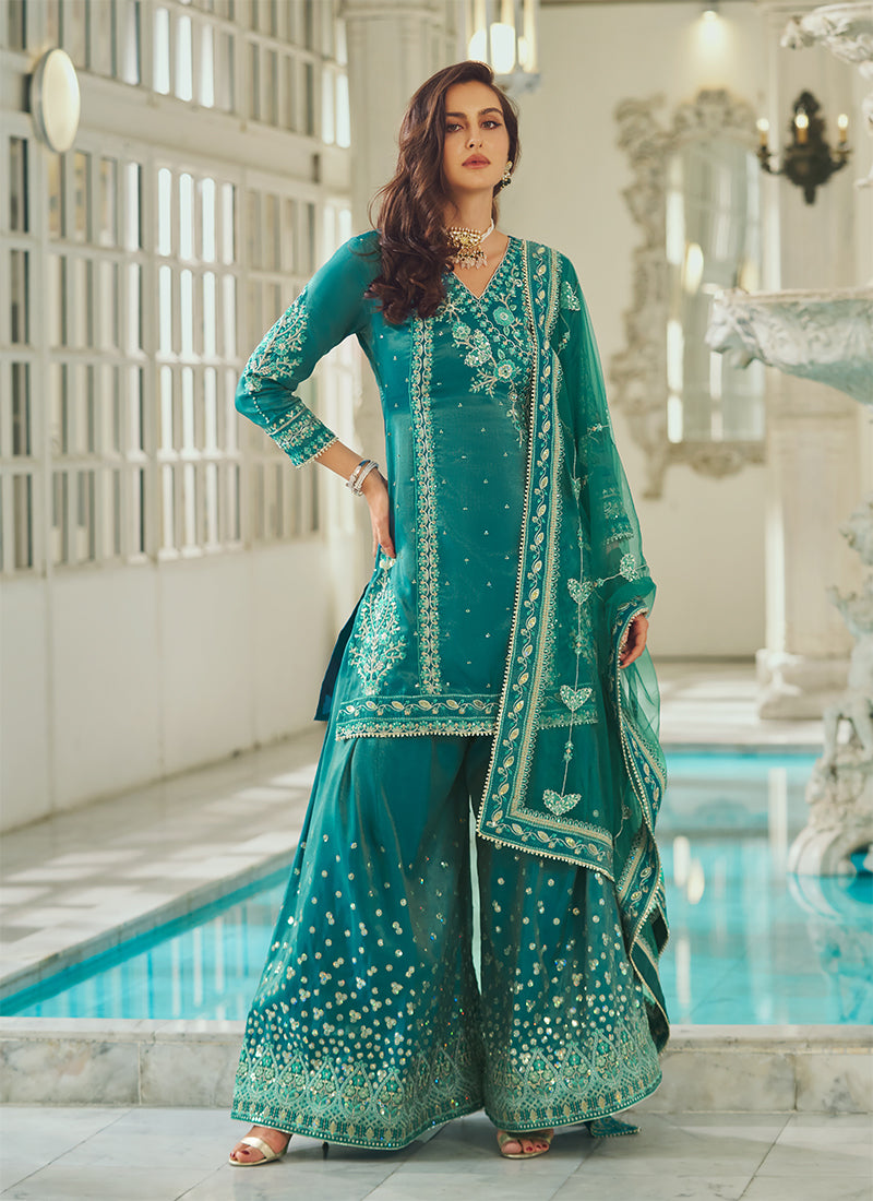 Buy Jade Green Sharara Set In Austria