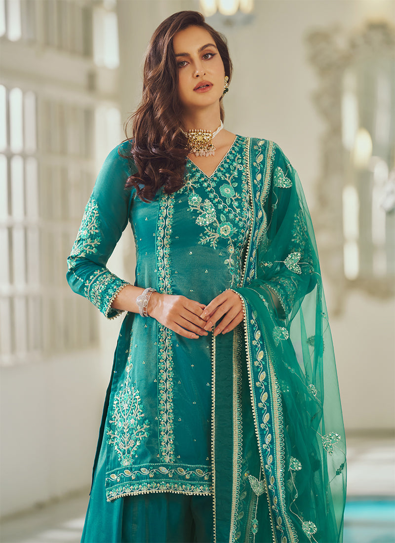 Shop Green Sharara Suits For Women Online