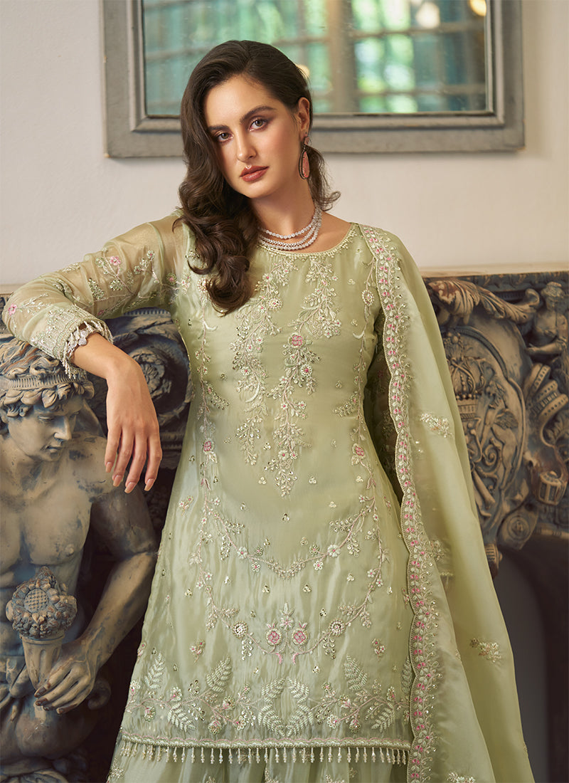 Buy Trendy Green Sharara Suit | Hatkay