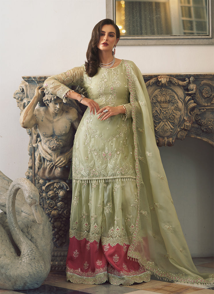 Gulrez– Pistachio Green Sharara Set