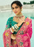 Magenta And Teal Handwork Bandhej Sari In Canada