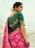 Buy Pink And Green Sari Online