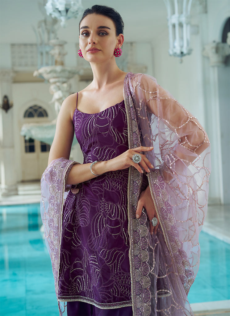 Purple Punjabi Suit For Women