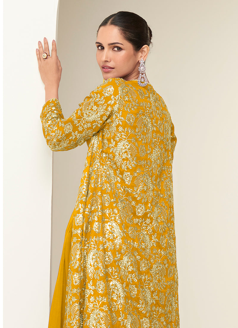 Buy Yellow Palazzo Top With Jacket 