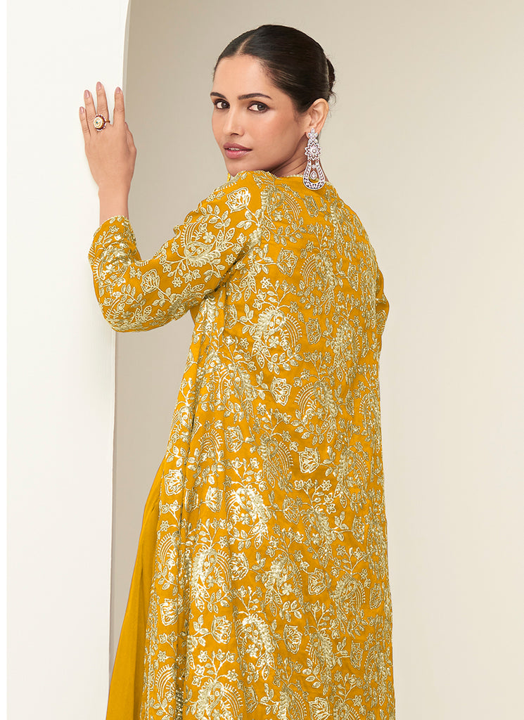 Buy Yellow Palazzo Top With Jacket 