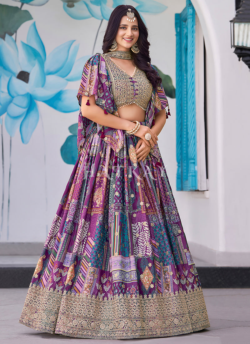 Buy Purple Colour Lehenga Choli Online