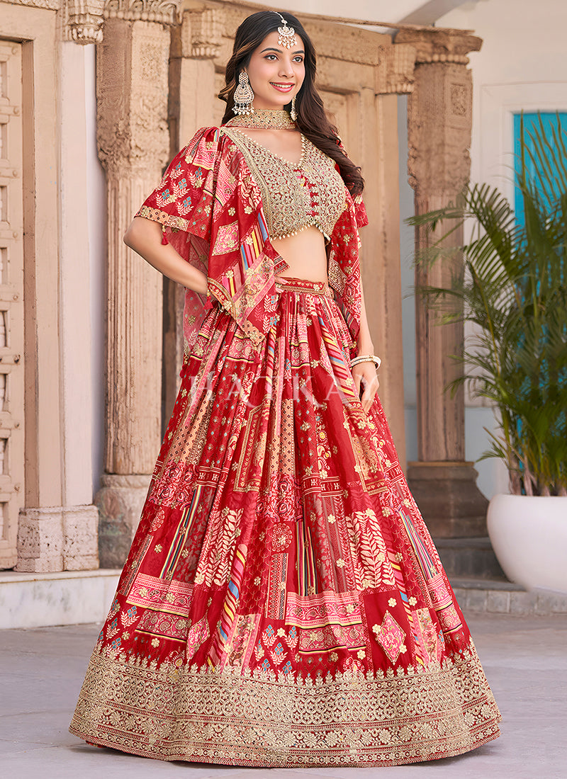 Buy Red Lehenga Online in France
