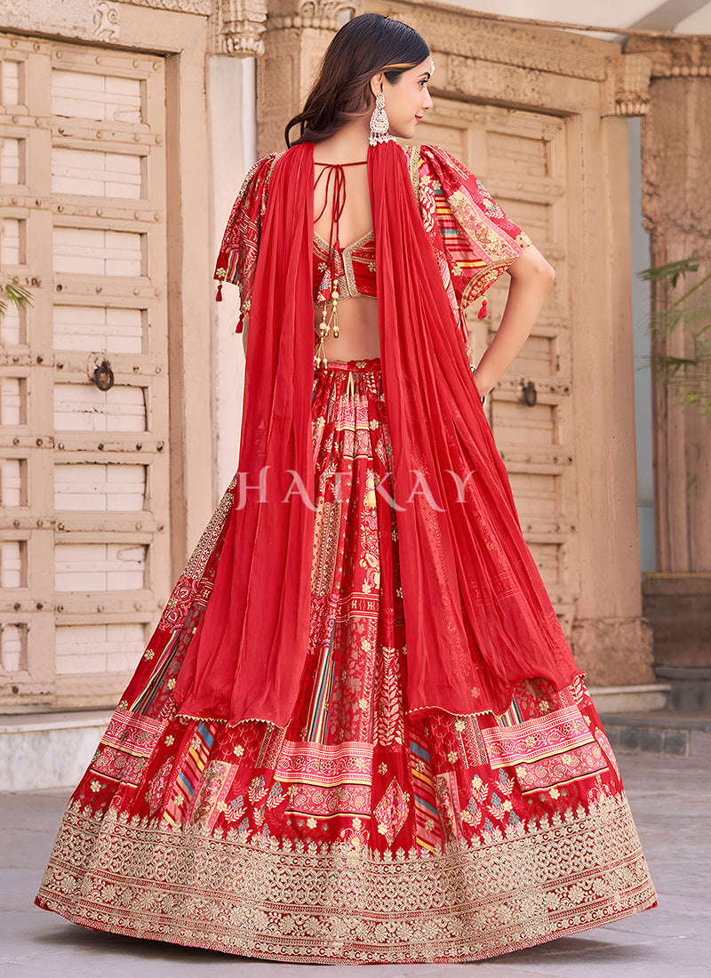 Buy Red Colour Lehenga Choli Online