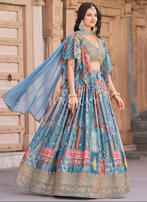 Sky Blue Lehengas For Weddings
