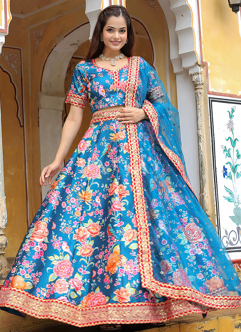 Buy Designer Floral Print Lahenda Choli Collections Online