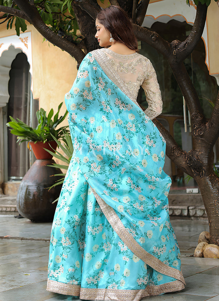 Buy Sky Blue Lengha In USA