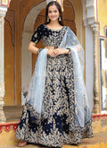 Dark Blue Wedding Lehenga Choli In USA