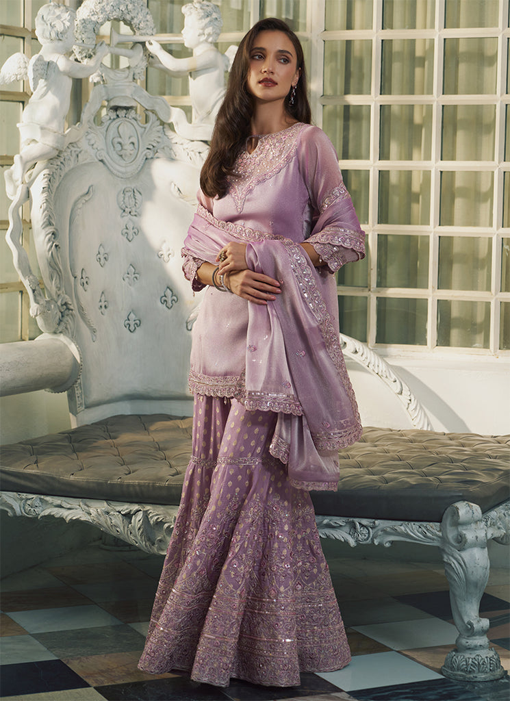 Shop Lavender Gharara Set At Hatkay
