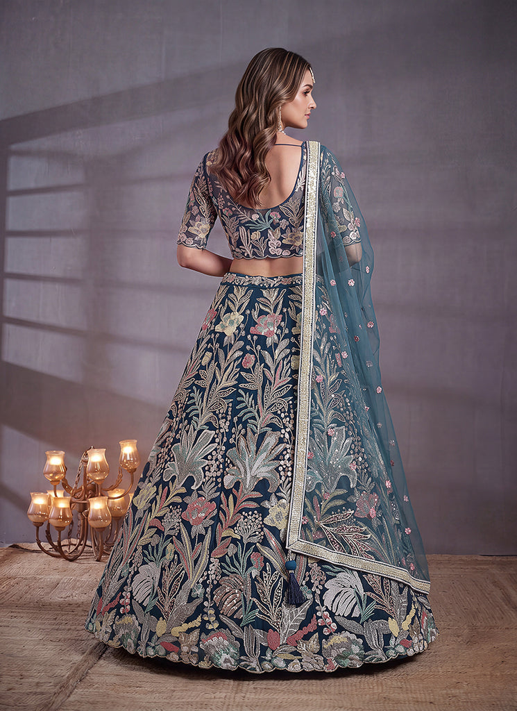 Buy Turquoise Lehenga Choli For Wedding In USA