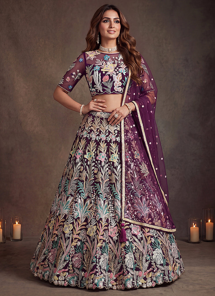 Shop Wine Lehenga Choli For wedding