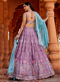 Shop Lavender And Blue Lehenga Choli