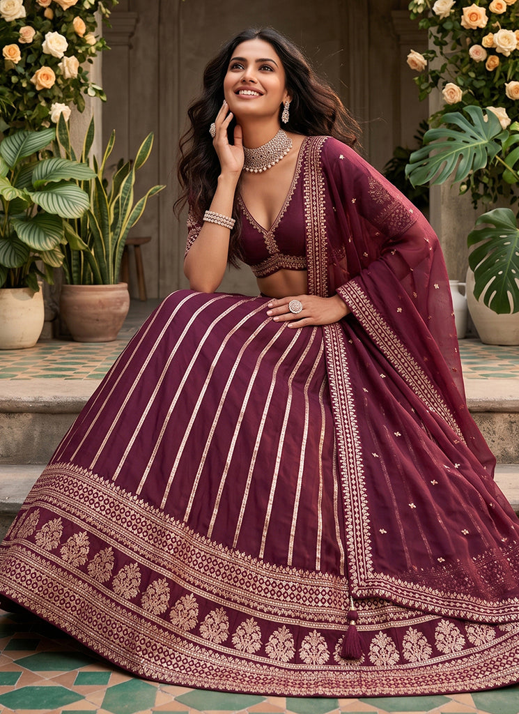 Shop Deep Red Lehenga Choli Online