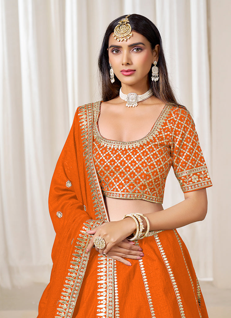 Orange Wedding Lehenga Choli In UK