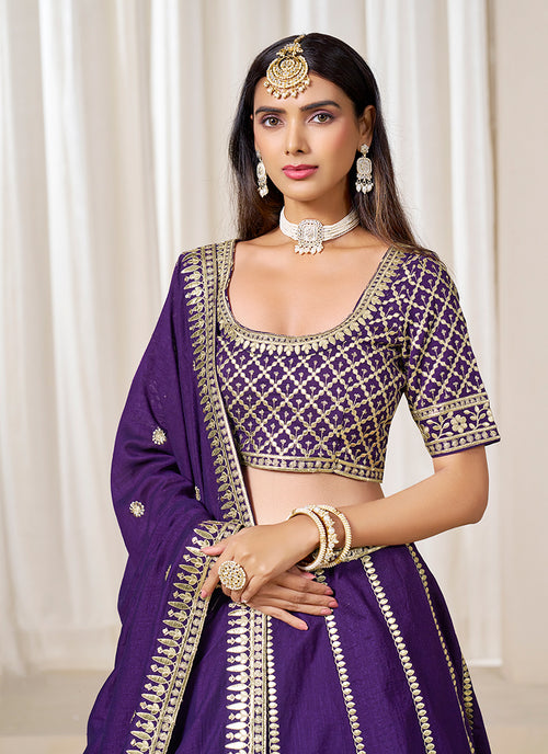 Purple Wedding Lehenga In USA