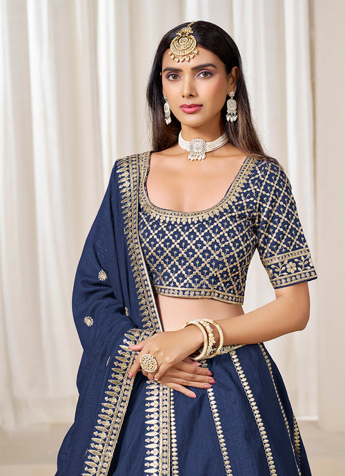 Buy Blue Wedding Lehenga Choli In Canada