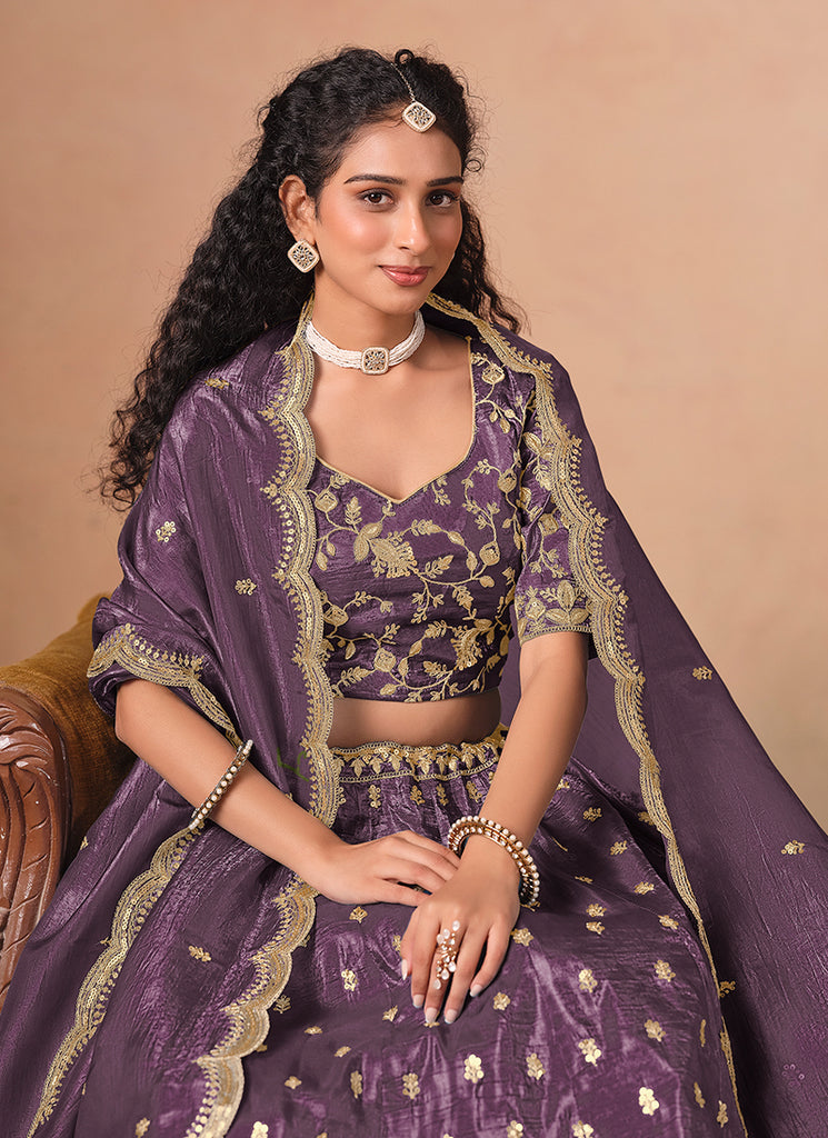 Buy Purple Lengha Choli Online