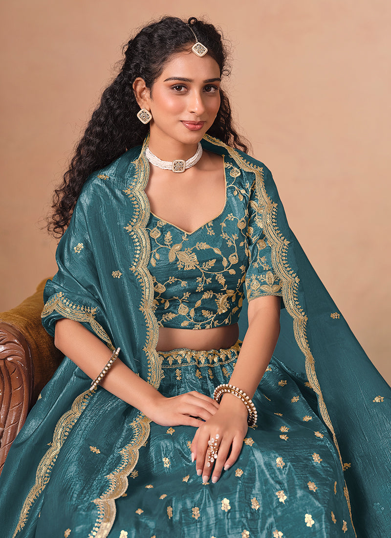 Shop Firozi Blue Lehenga Choli Online