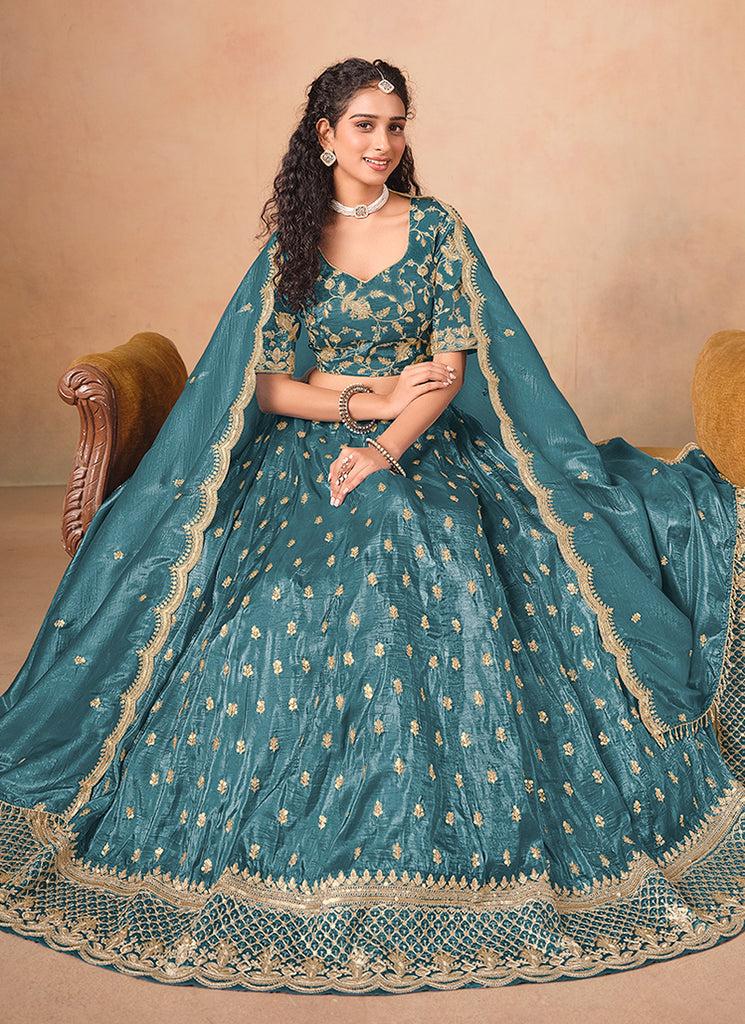 Buy Firozi Blue Bollywood Lehenga Choli