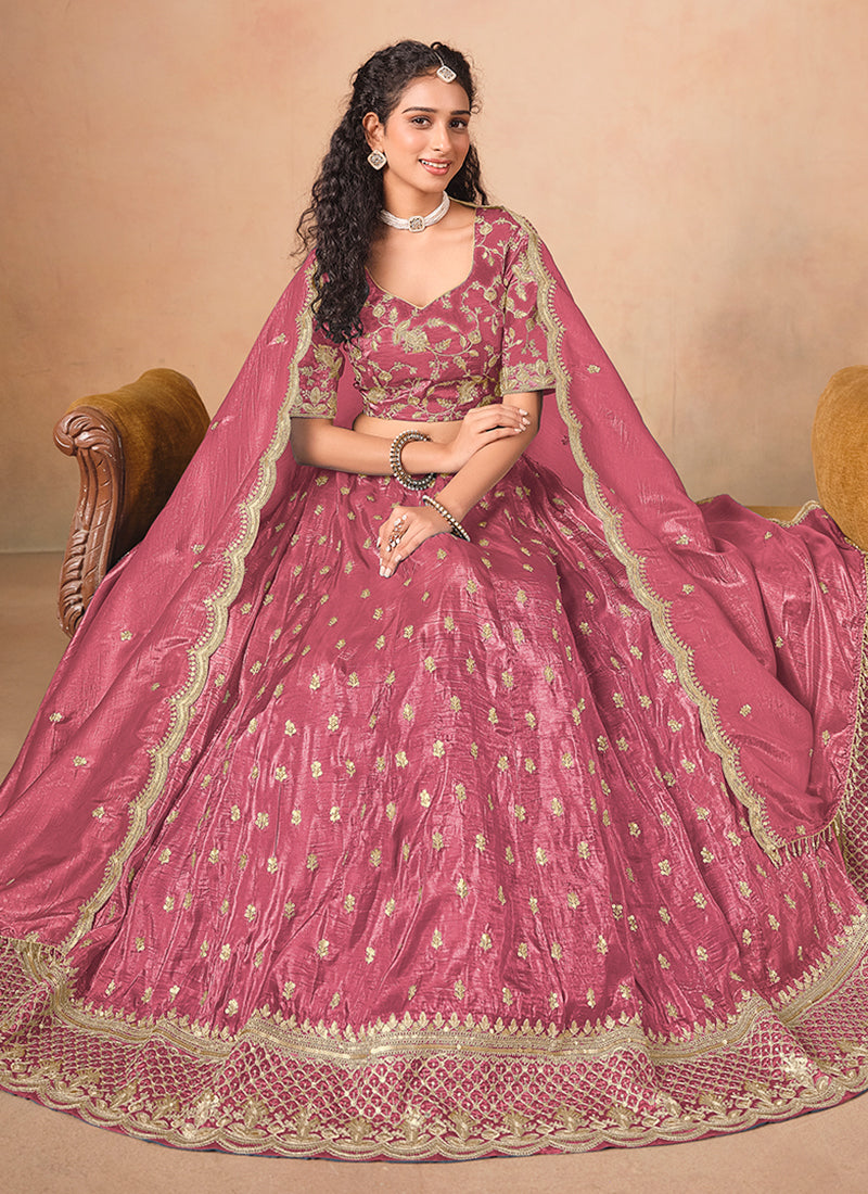 Buy Coral Pink Designer Lehenga Choli 