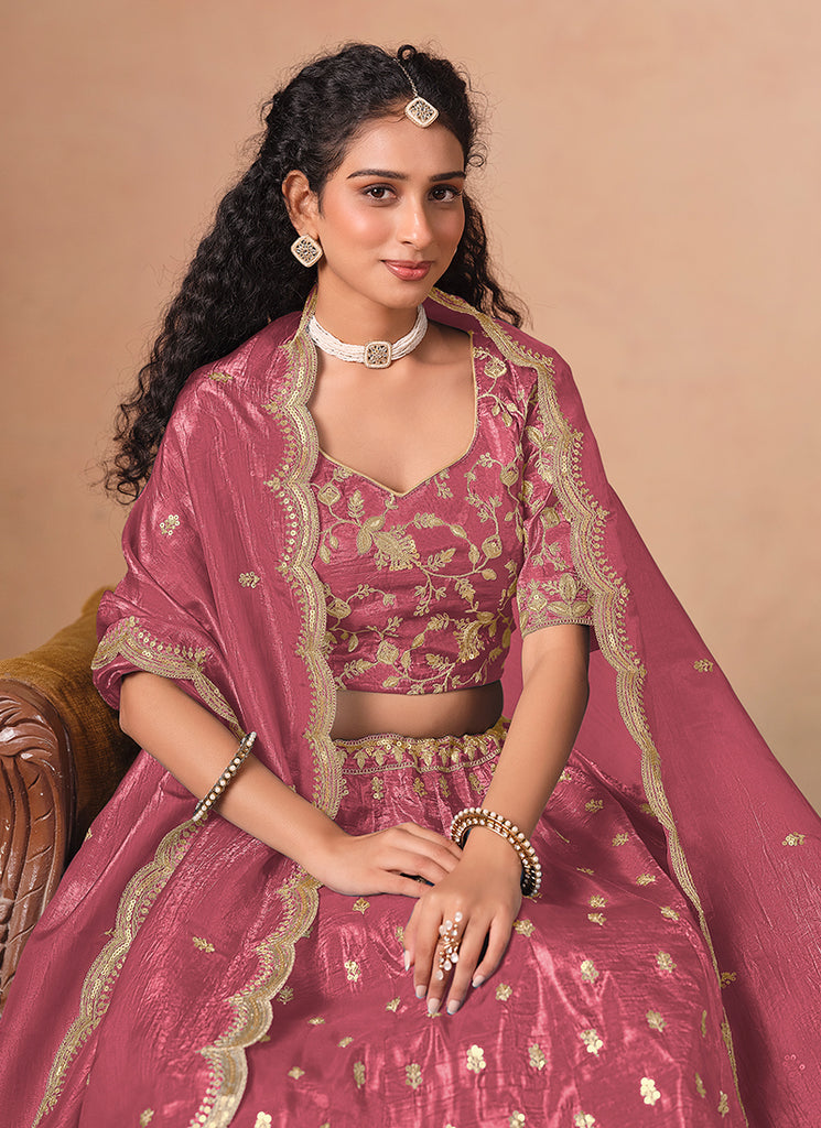 Shop Coral Pink Lehenga Choli Online