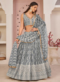 Slate Grey Embroidered Lehenga Choli