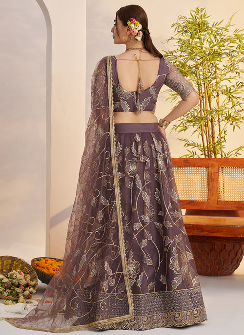 Buy Mauve Purple Lehenga Choli In USA