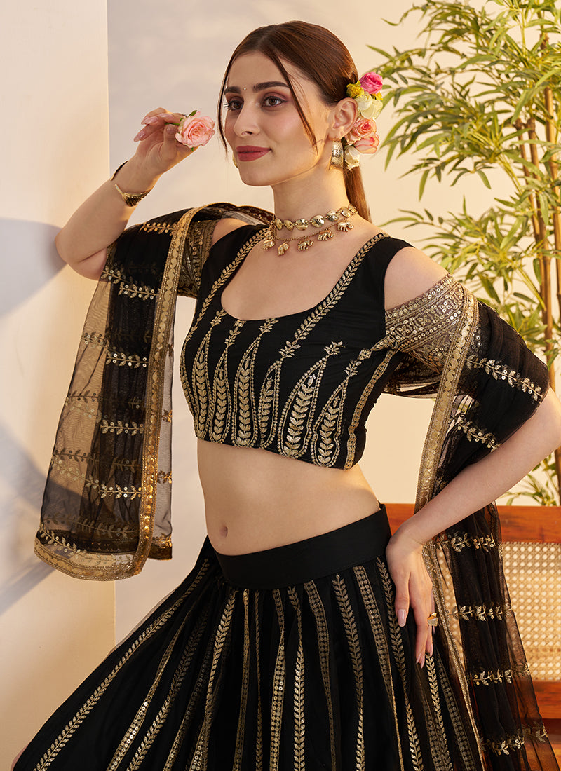 Buy Black Lengha Choli Online