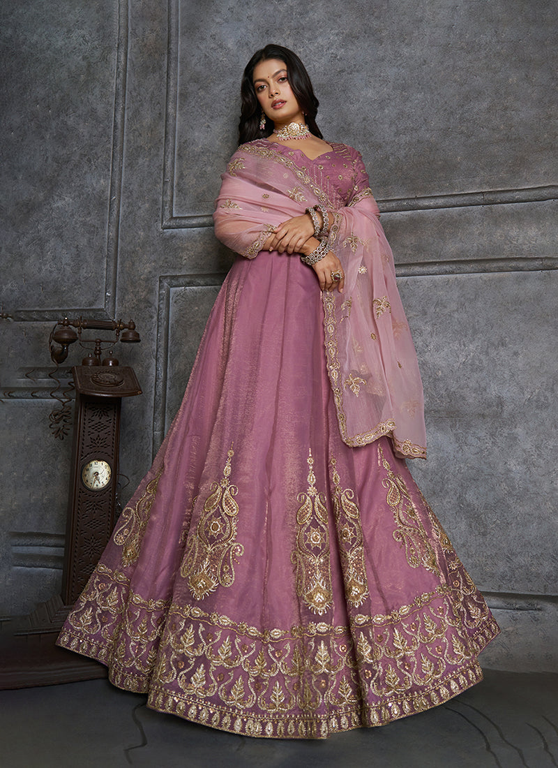 Lavender Wedding Lengha Choli 