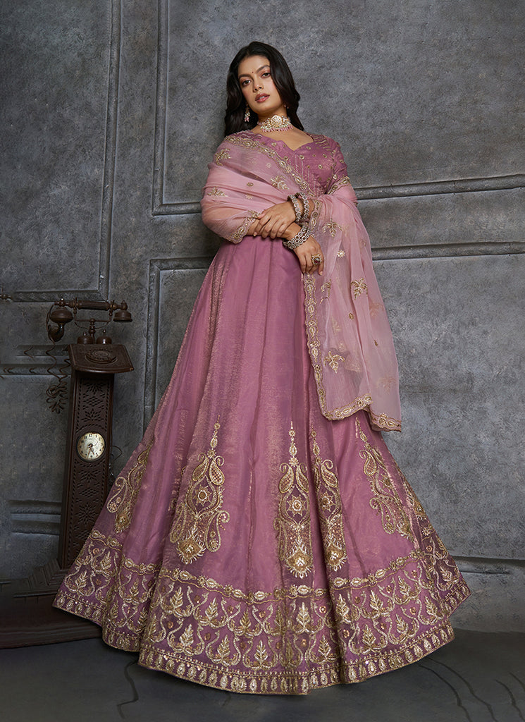 Lavender Wedding Lengha Choli 
