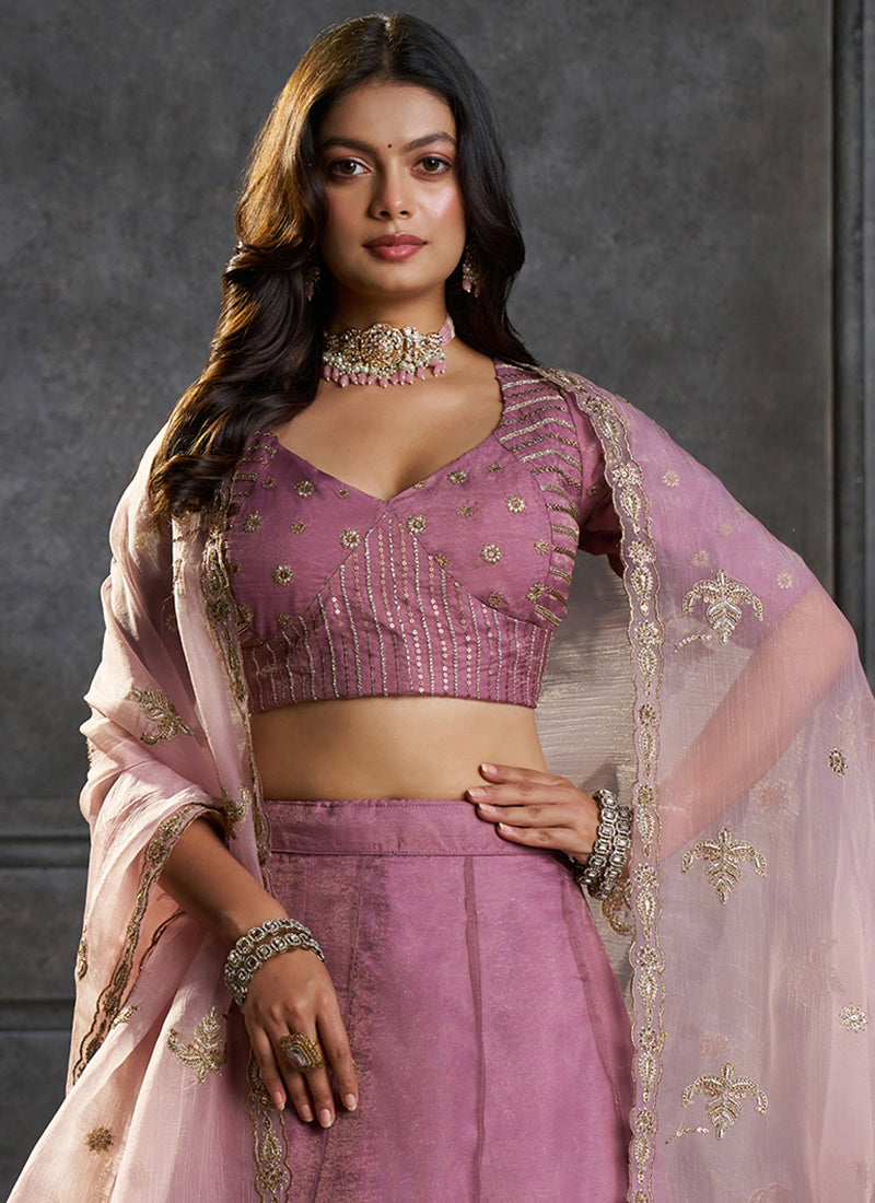 Shop Lavender Silk Lehenga Choli Online