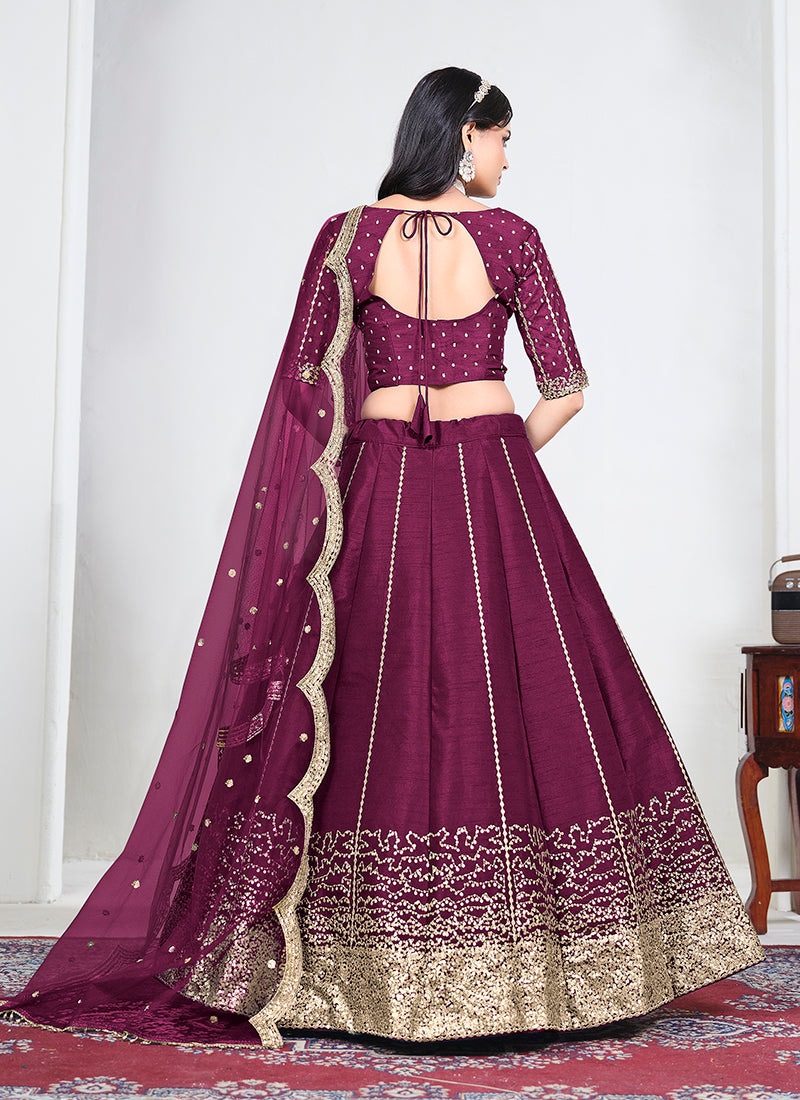 Buy Wine Bridal Lehenga Choli In Germany 