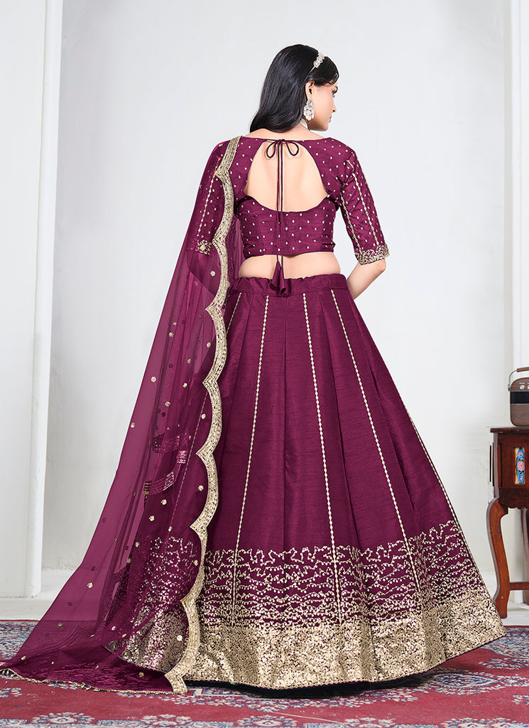 Buy Wine Bridal Lehenga Choli In Germany 