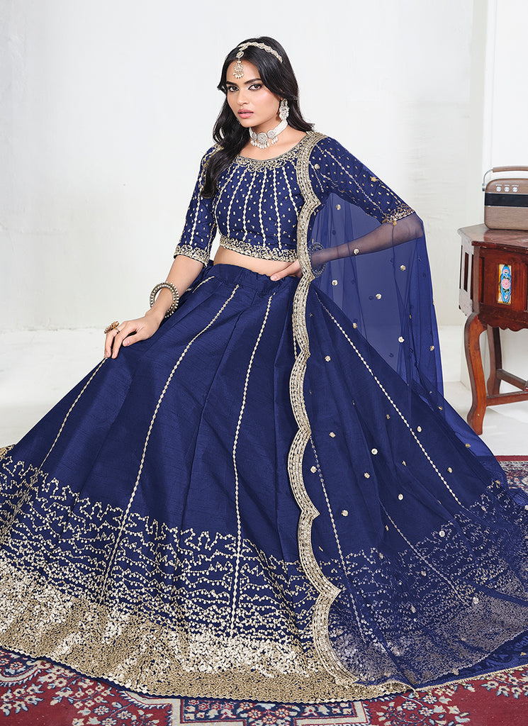 Shop Royal Blue Partywear Lehenga Choli