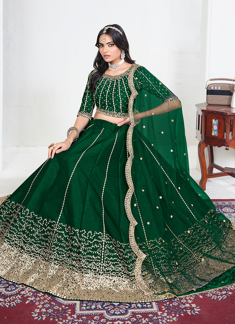 Buy Green Partywear Lengha Choli
