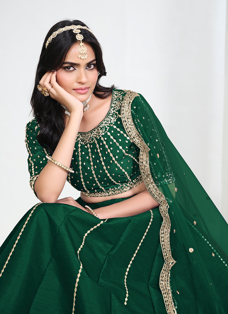 Shop Green Lengha Choli Online