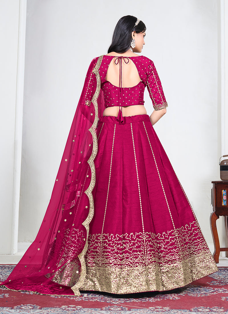 Buy Hot Pink Lengha Choli In USA
