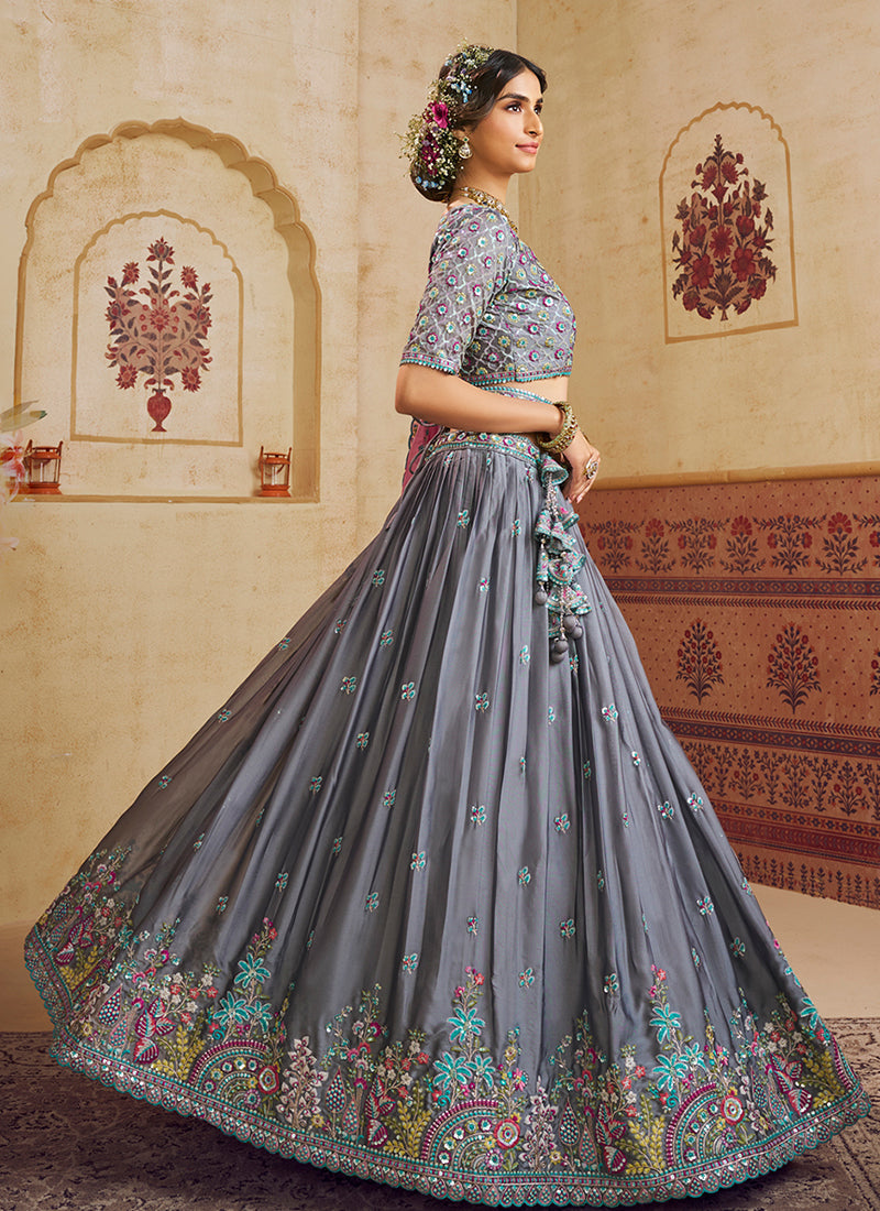 Grey And Pink Lehengas Online