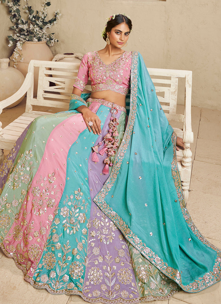 Buy Pink Bridal Lahenda Choli Online