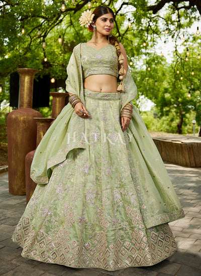 Lime Green Lehenga Choli