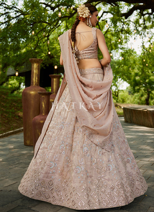 Nude Peach Designer Lehenga Choli
