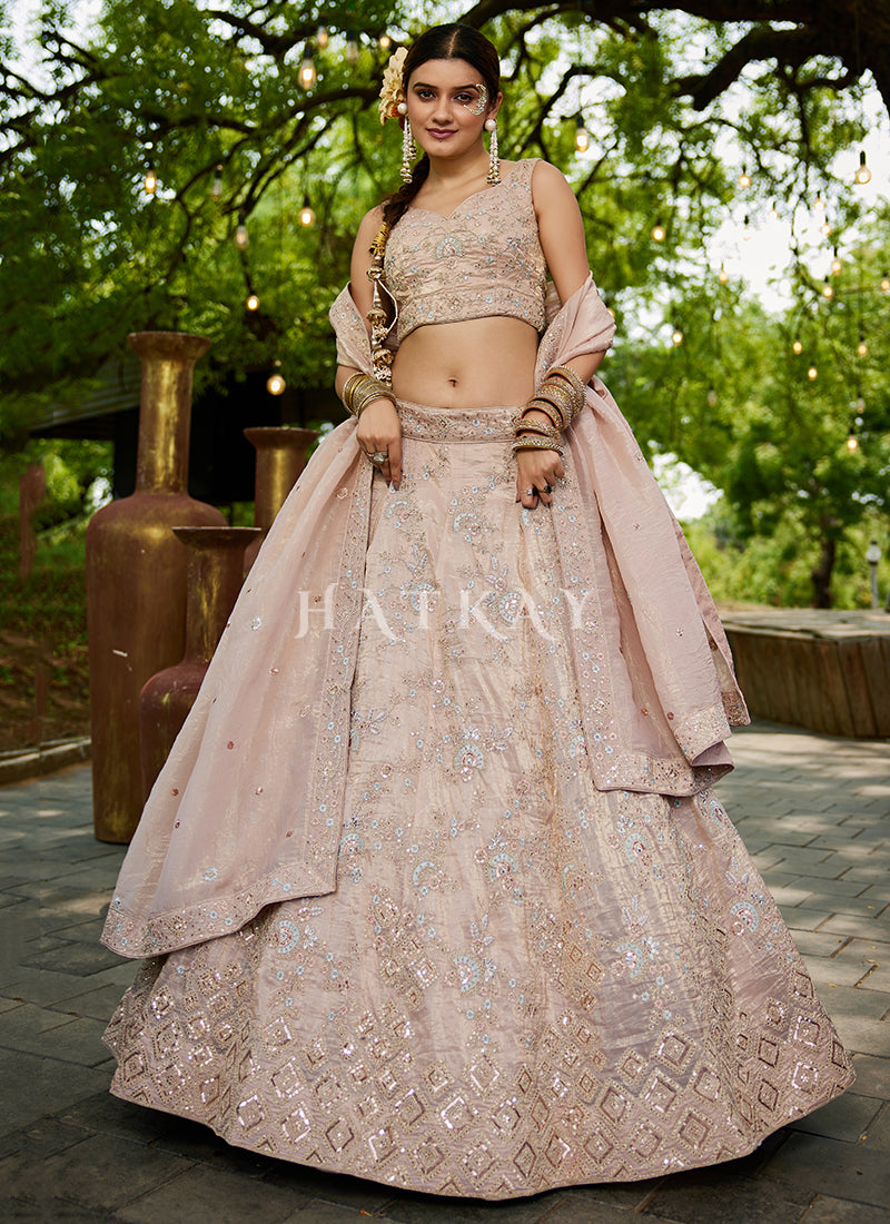 Nude Peach Wedding Lehenga Choli