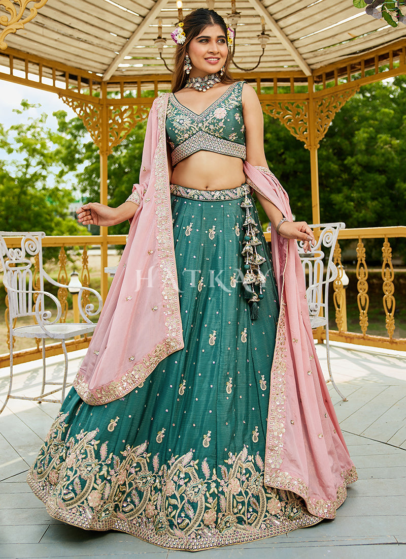 Buy Green Designer Lahenda Choli 